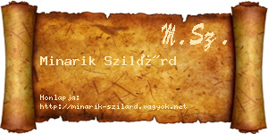 Minarik Szilárd névjegykártya